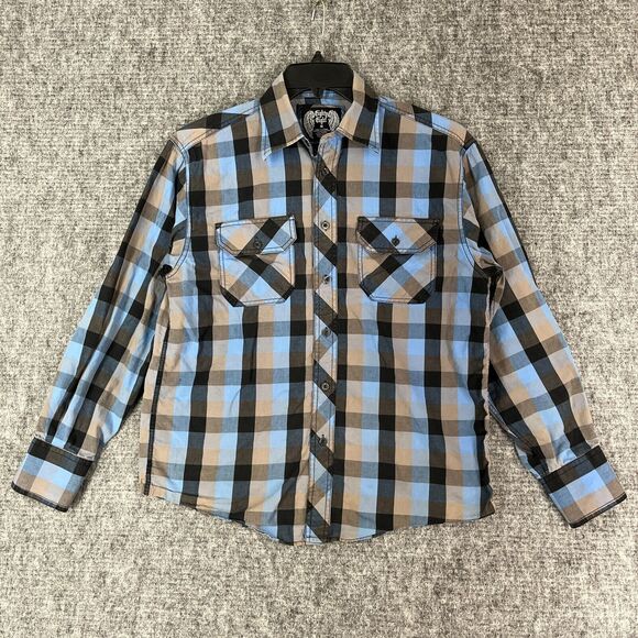 Eighty Eight Shirt Mens Medium Western Plaid‎ Button-Front Long-Sleeve Casual - Picture 1 of 10